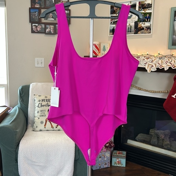 Good American Scuba Modern Tank Bodysuit Fuchsia Pink NWT Women’s Size 4X - Picture 4 of 17